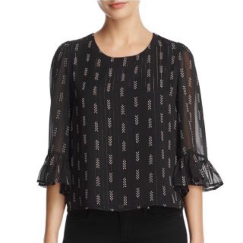 NWT Aqua Bell Sleeve Print Blouse